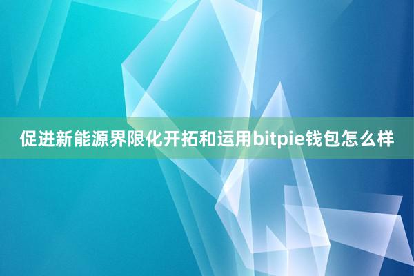 促进新能源界限化开拓和运用bitpie钱包怎么样