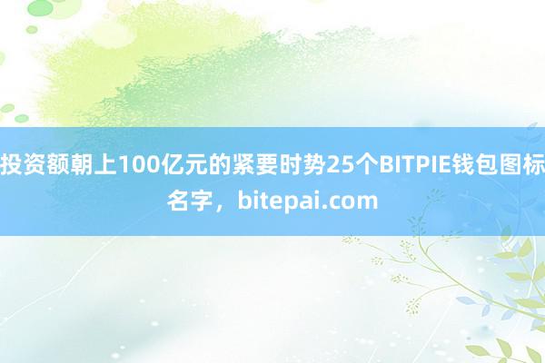 投资额朝上100亿元的紧要时势25个BITPIE钱包图标名字，bitepai.com