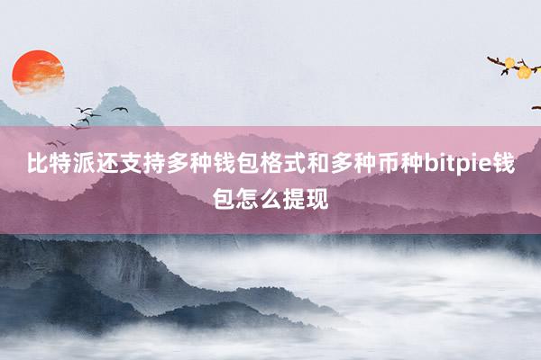 比特派还支持多种钱包格式和多种币种bitpie钱包怎么提现