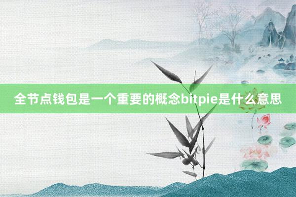 全节点钱包是一个重要的概念bitpie是什么意思