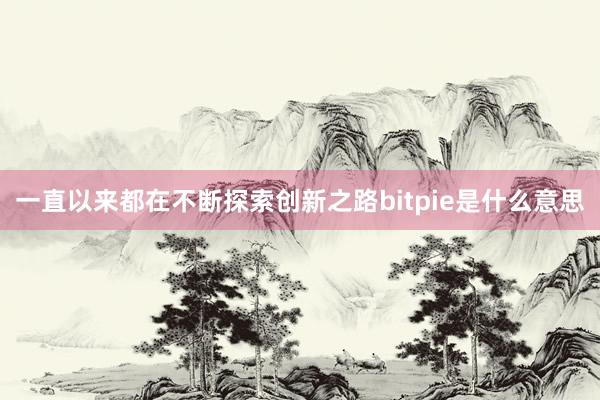 一直以来都在不断探索创新之路bitpie是什么意思