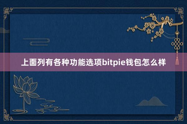 上面列有各种功能选项bitpie钱包怎么样