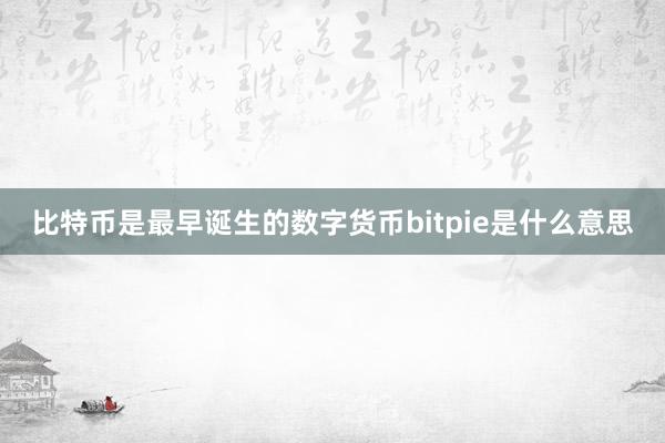 比特币是最早诞生的数字货币bitpie是什么意思