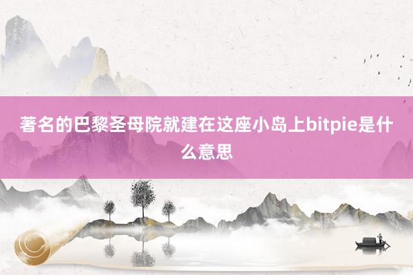 著名的巴黎圣母院就建在这座小岛上bitpie是什么意思