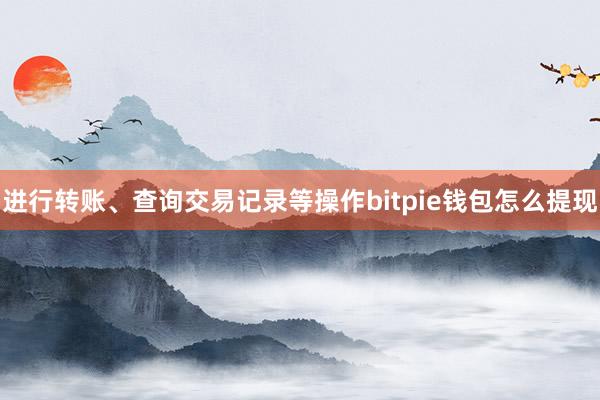 进行转账、查询交易记录等操作bitpie钱包怎么提现