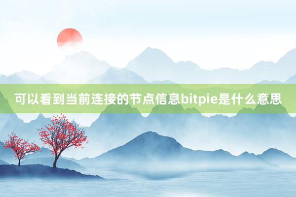 可以看到当前连接的节点信息bitpie是什么意思