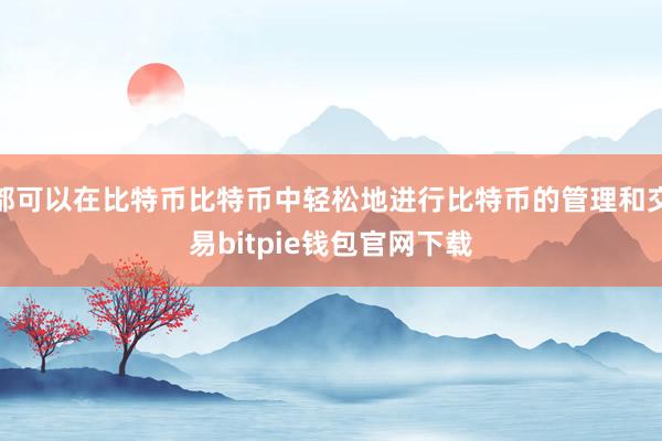 都可以在比特币比特币中轻松地进行比特币的管理和交易bitpie钱包官网下载