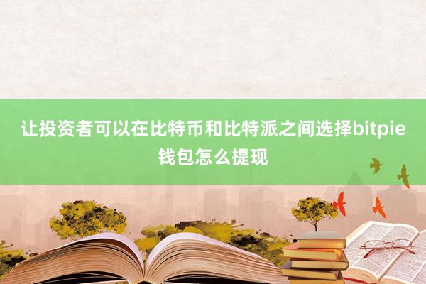 让投资者可以在比特币和比特派之间选择bitpie钱包怎么提现