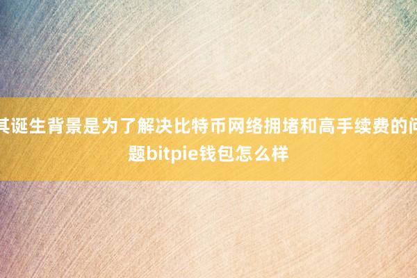 其诞生背景是为了解决比特币网络拥堵和高手续费的问题bitpie钱包怎么样