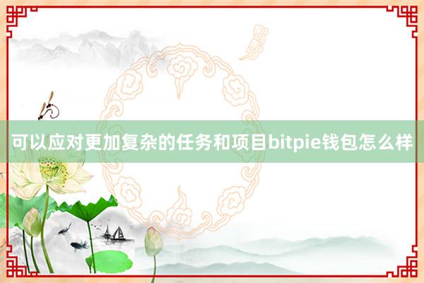 可以应对更加复杂的任务和项目bitpie钱包怎么样