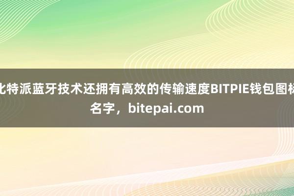 比特派蓝牙技术还拥有高效的传输速度BITPIE钱包图标名字，bitepai.com