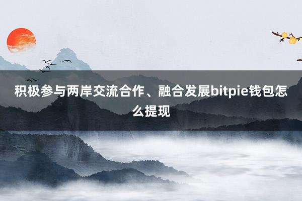 积极参与两岸交流合作、融合发展bitpie钱包怎么提现