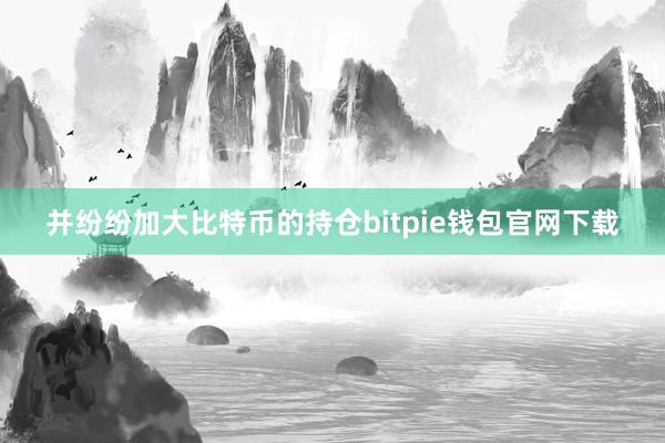 并纷纷加大比特币的持仓bitpie钱包官网下载