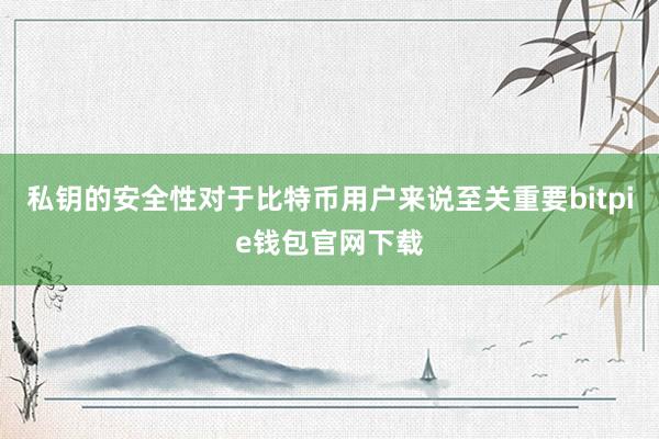 私钥的安全性对于比特币用户来说至关重要bitpie钱包官网下载