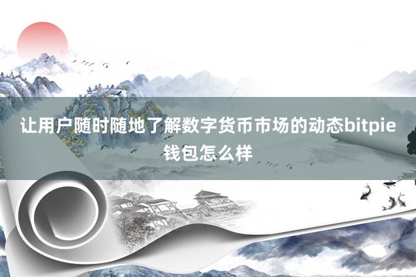 让用户随时随地了解数字货币市场的动态bitpie钱包怎么样