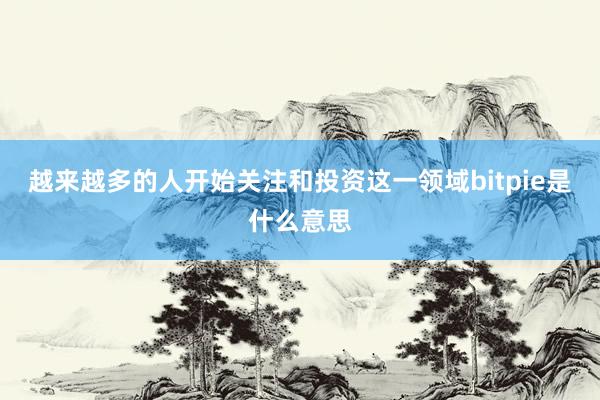 越来越多的人开始关注和投资这一领域bitpie是什么意思