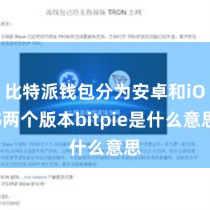 比特派钱包分为安卓和iOS两个版本bitpie是什么意思