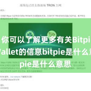 你可以了解更多有关Bitpie Wallet的信息bitpie是什么意思