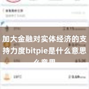 加大金融对实体经济的支持力度bitpie是什么意思