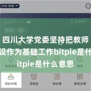 四川大学党委坚持把教师队伍建设作为基础工作bitpie是什么意思